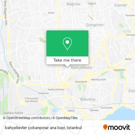 bahçelievler çobanpınar ana bayi map