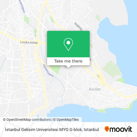 İstanbul Gelisim Universitesi MYO G-blok map