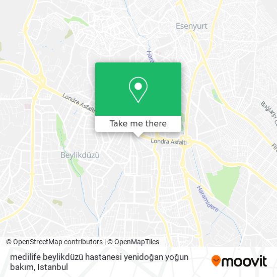 medilife beylikdüzü hastanesi yenidoğan yoğun bakım map