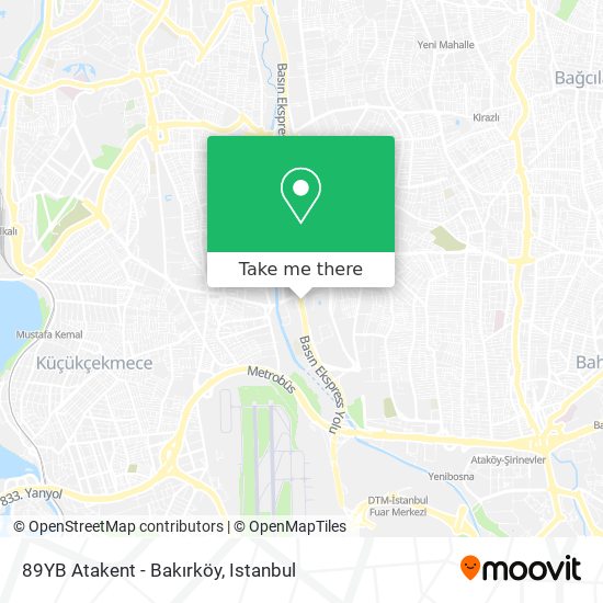 89YB Atakent - Bakırköy map