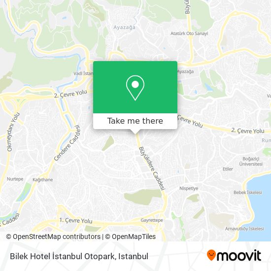 Bilek Hotel İstanbul Otopark map