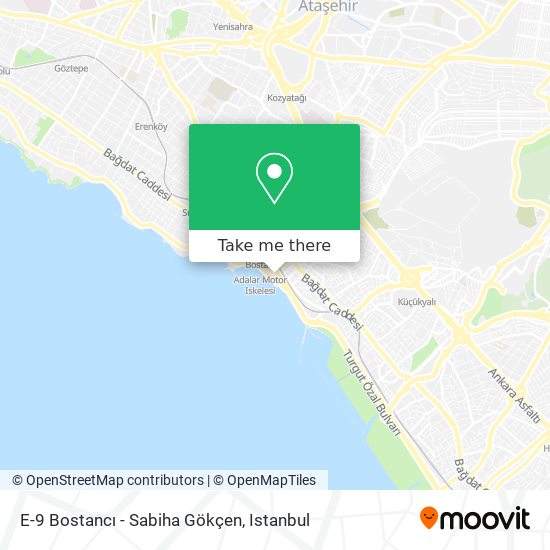 E-9 Bostancı - Sabiha Gökçen map