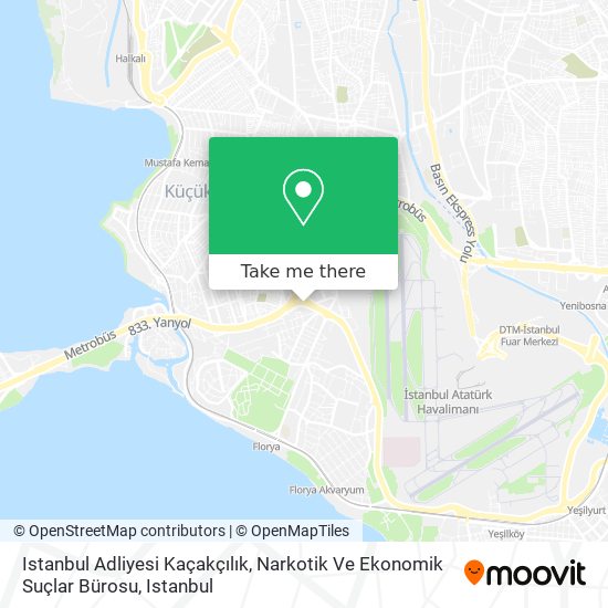 Istanbul Adliyesi Kaçakçılık, Narkotik Ve Ekonomik Suçlar Bürosu map