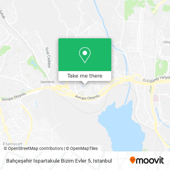 Bahçeşehir Ispartakule Bizim Evler 5 map