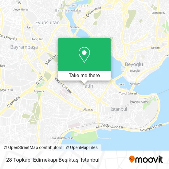 28 Topkapı Edirnekapı Beşiktaş map