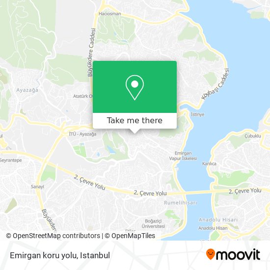 Emirgan koru yolu map