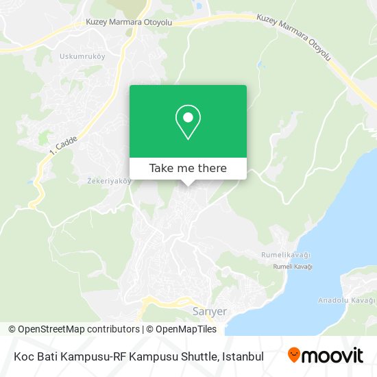 Koc Bati Kampusu-RF Kampusu Shuttle map