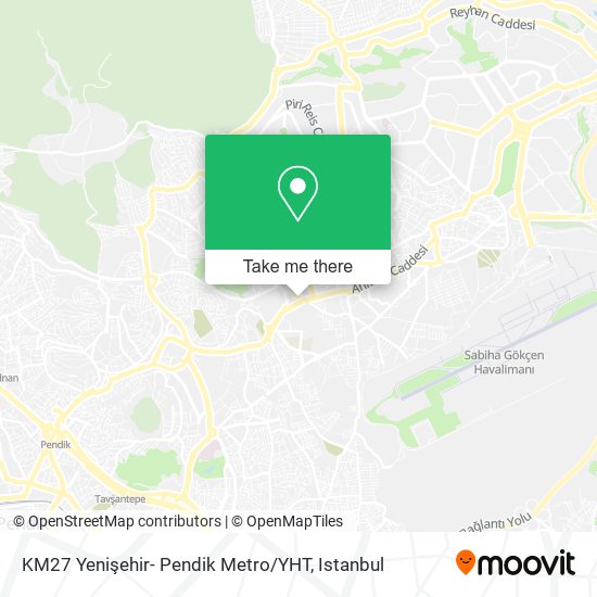 KM27 Yenişehir- Pendik Metro / YHT map