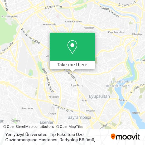 Yeniyüzyıl Üniversitesi Tıp Fakültesi Özel Gaziosmanpaşa Hastanesi Radyoloji Bölümü map