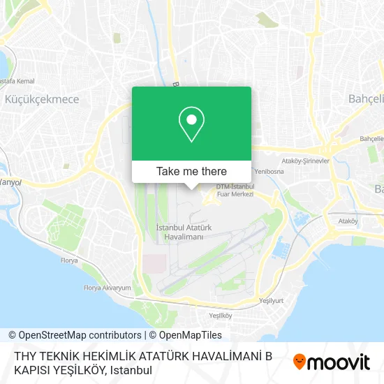 THY TEKNİK HEKİMLİK ATATÜRK HAVALİMANİ B KAPISI YEŞİLKÖY map