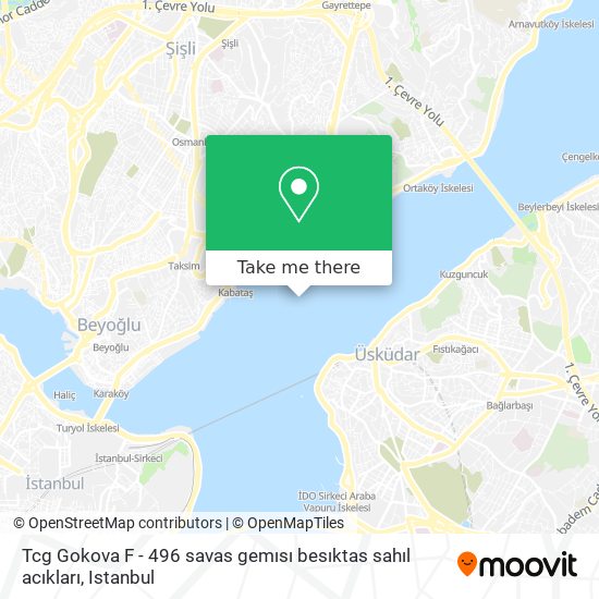 Tcg Gokova  F - 496  savas gemısı  besıktas sahıl acıkları map