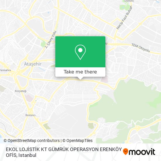 EKOL LOJİSTİK KT GÜMRÜK OPERASYON ERENKÖY OFİS map