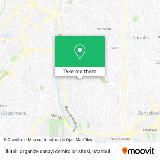 ikitelli organize sanayi demirciler sitesi map