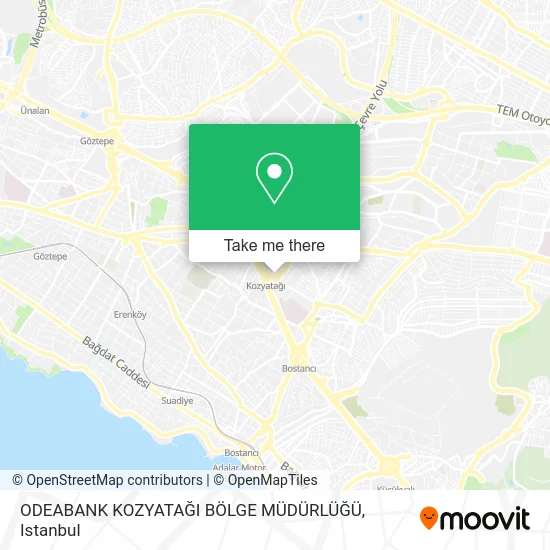 ODEABANK KOZYATAĞI BÖLGE MÜDÜRLÜĞÜ map