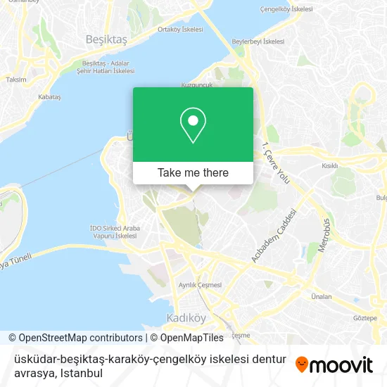 üsküdar-beşiktaş-karaköy-çengelköy iskelesi dentur avrasya map