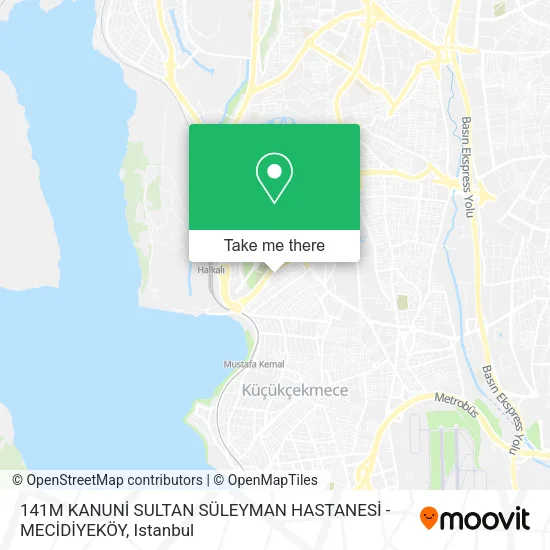 141M KANUNİ SULTAN SÜLEYMAN HASTANESİ - MECİDİYEKÖY map