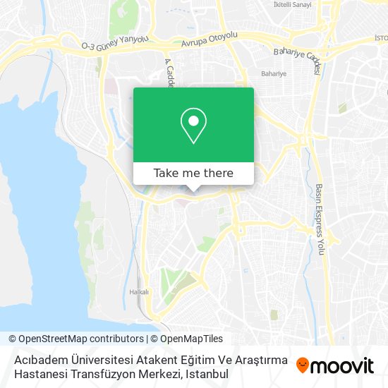 Acıbadem Üniversitesi Atakent Eğitim Ve Araştırma Hastanesi Transfüzyon Merkezi map