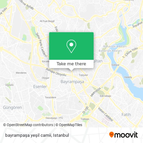 bayrampaşa yeşil camii map