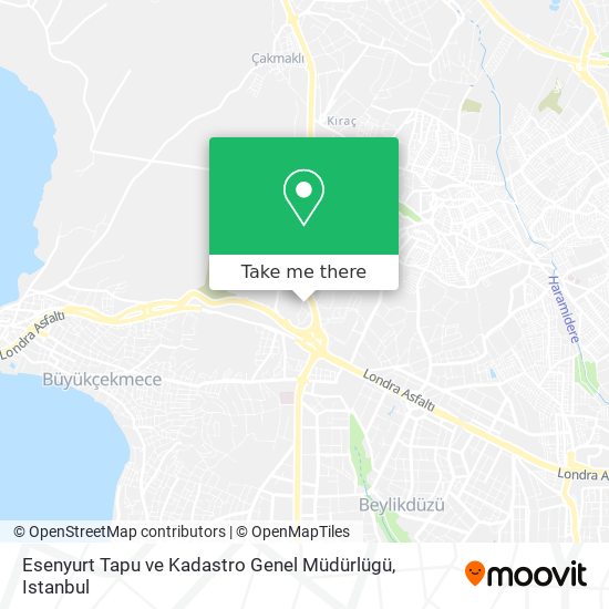 Esenyurt Tapu ve Kadastro Genel Müdürlügü map