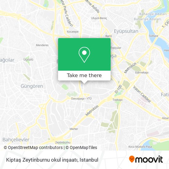Kiptaş Zeytinburnu okul inşaatı map