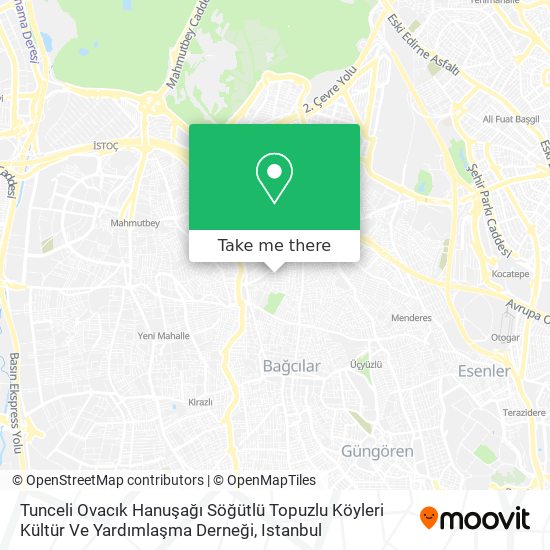 Tunceli Ovacık Hanuşağı Söğütlü Topuzlu Köyleri Kültür Ve Yardımlaşma Derneği map