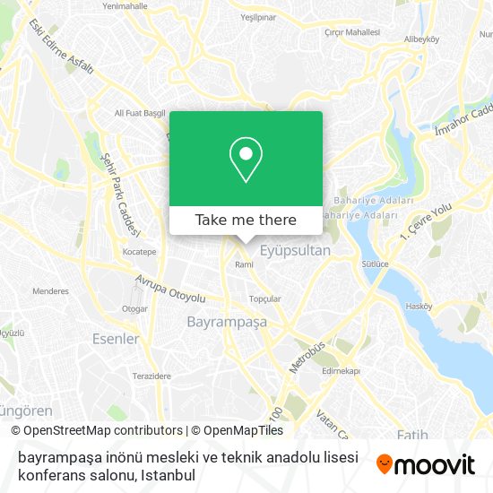 bayrampaşa inönü mesleki ve teknik anadolu lisesi  konferans salonu map