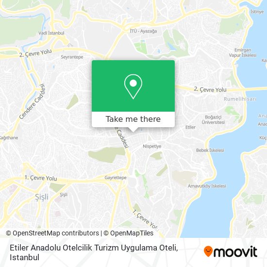 Etiler Anadolu Otelcilik Turizm Uygulama Oteli map