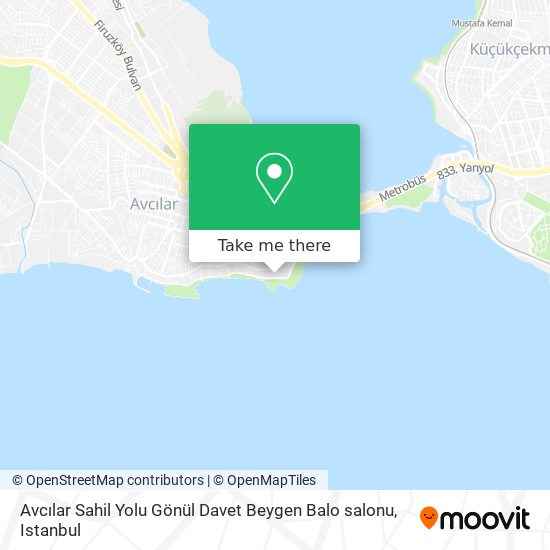 Avcılar Sahil Yolu Gönül Davet Beygen Balo salonu map