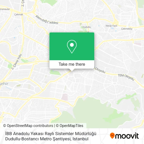İBB Anadolu Yakası Raylı Sistemler Müdürlüğü Dudullu-Bostancı Metro Şantiyesi map