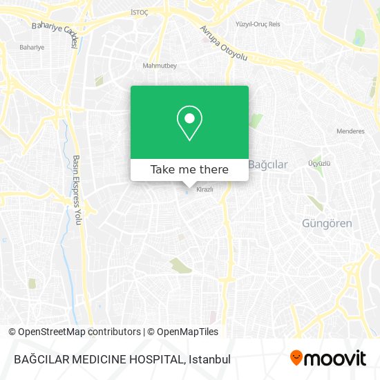 BAĞCILAR MEDICINE HOSPITAL map