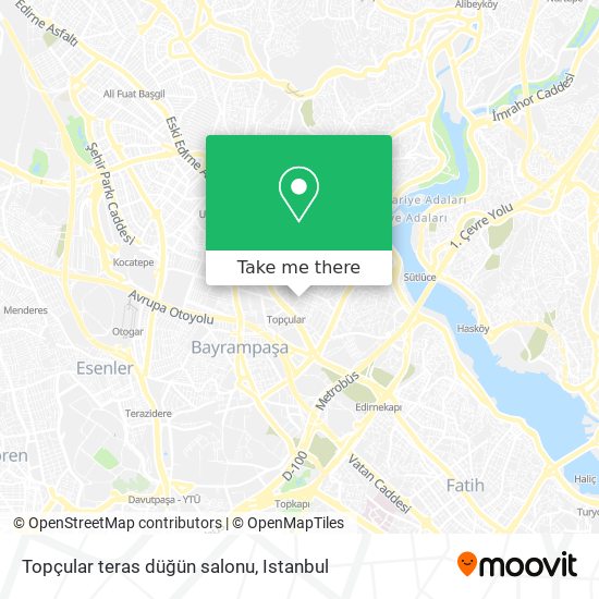 Topçular teras düğün salonu map