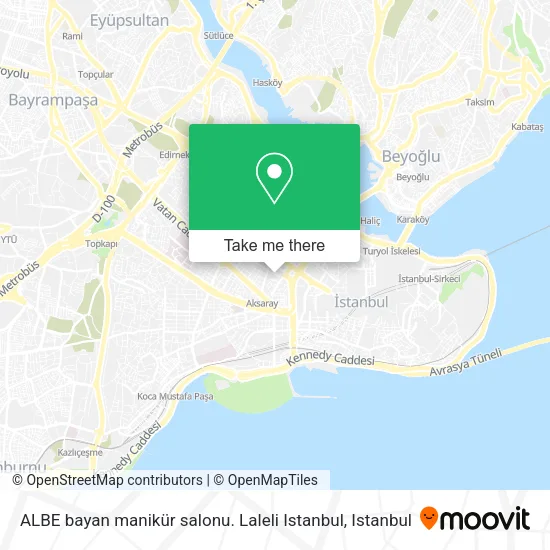 ALBE bayan manikür salonu.  Laleli Istanbul map