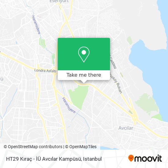 HT29 Kıraç - İÜ Avcılar Kampüsü map