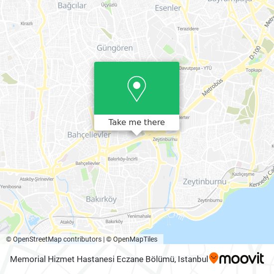 Memorial Hizmet Hastanesi Eczane Bölümü map