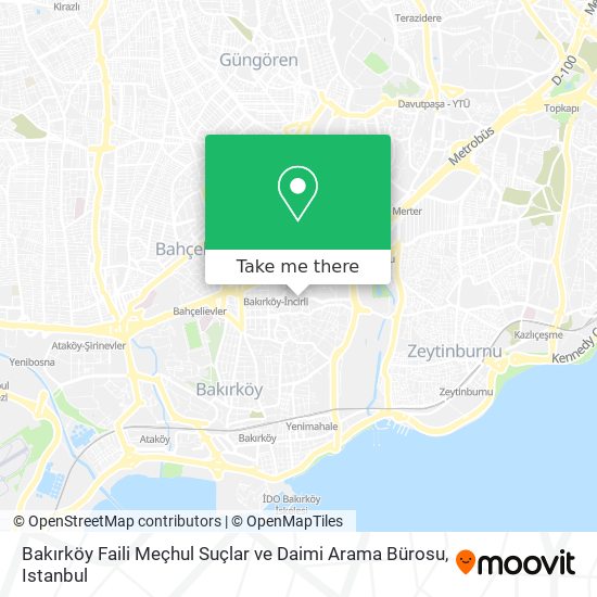 Bakırköy Faili Meçhul Suçlar ve Daimi Arama Bürosu map