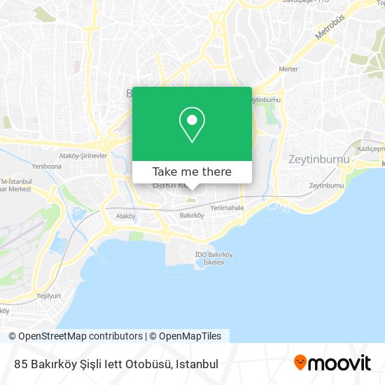 85 Bakırköy Şişli Iett Otobüsü map