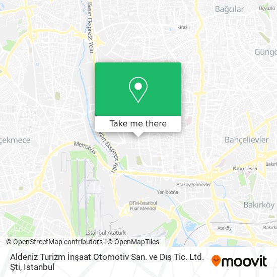 Aldeniz Turizm İnşaat Otomotiv San. ve Dış Tic. Ltd. Şti map