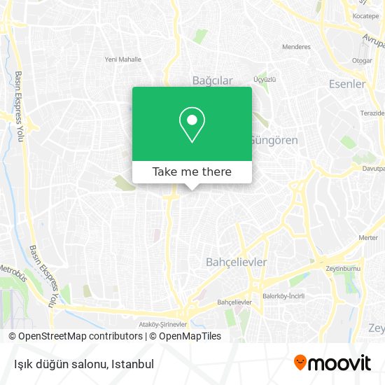 Işık düğün salonu map