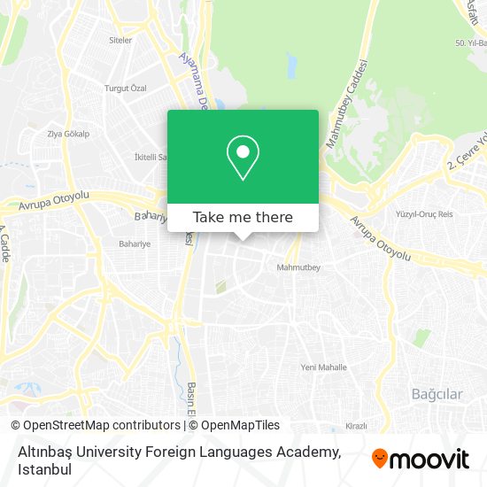Altınbaş University Foreign Languages Academy map