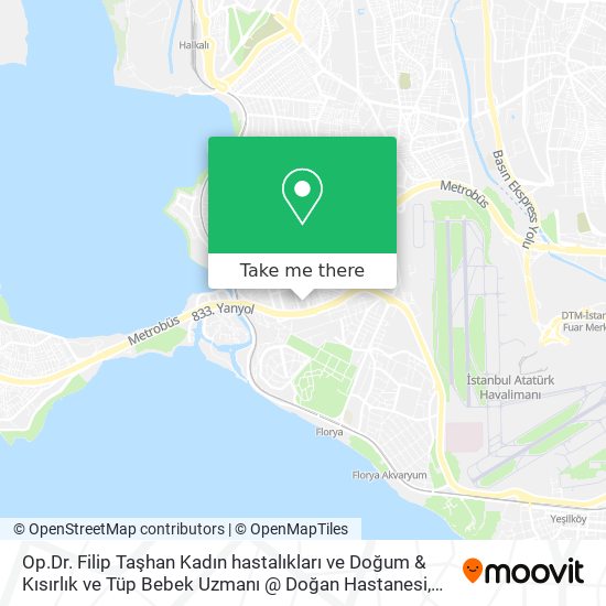 Op.Dr. Filip Taşhan Kadın hastalıkları ve Doğum & Kısırlık ve Tüp Bebek Uzmanı @ Doğan Hastanesi map