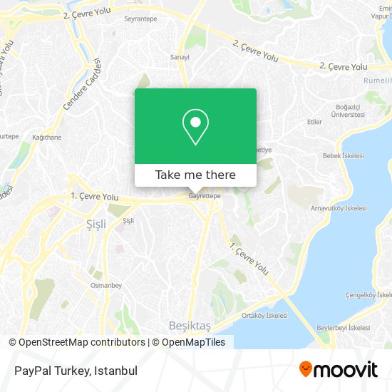 PayPal Turkey map