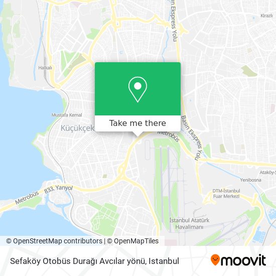 Sefaköy Otobüs Durağı Avcılar yönü map