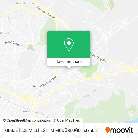 GEBZE İLÇE MİLLİ EĞİTİM MÜDÜRLÜĞÜ map