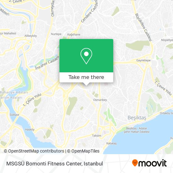 MSGSÜ Bomonti Fitness Center map