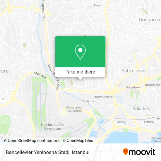 Bahcelievler Yenibosna Stadi map