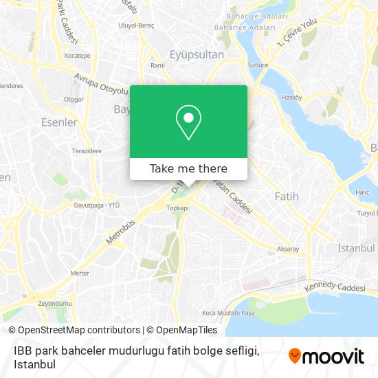 IBB park bahceler mudurlugu fatih bolge sefligi map
