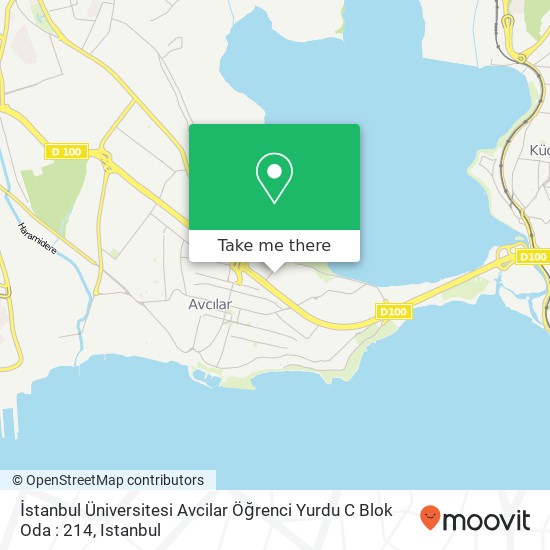 İstanbul Üniversitesi Avcilar  Öğrenci Yurdu C Blok Oda : 214 map