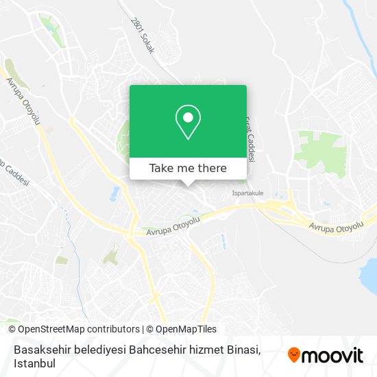 Basaksehir belediyesi Bahcesehir hizmet Binasi map