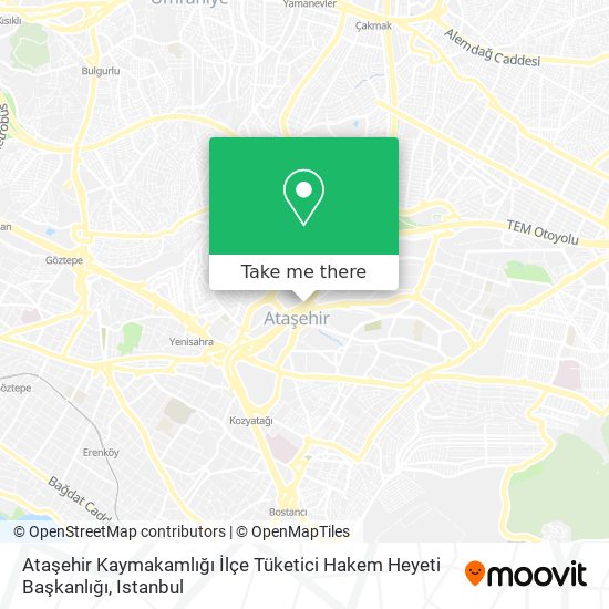 Ataşehir Kaymakamlığı İlçe Tüketici Hakem Heyeti Başkanlığı map