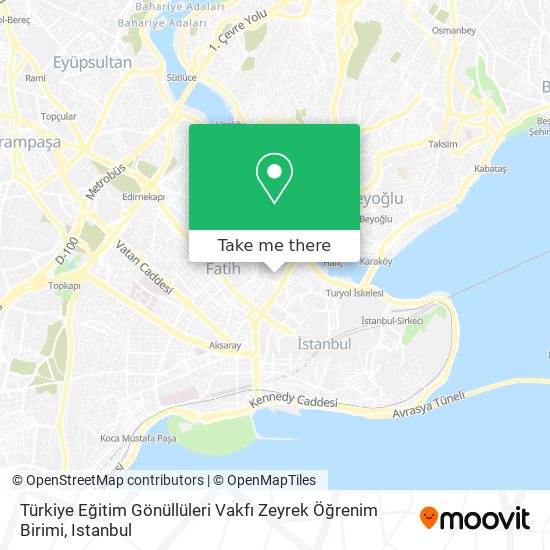 Türkiye Eğitim Gönüllüleri Vakfı Zeyrek Öğrenim Birimi map